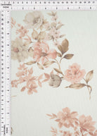 MESH-MS11422 IVORY/COCO BLOUSE DIGITAL PRINT DRESS FLOCKING FLORAL FLOWER LOUNGEWEAR MESH POLYESTER SPANDEX STRETCH TOPS