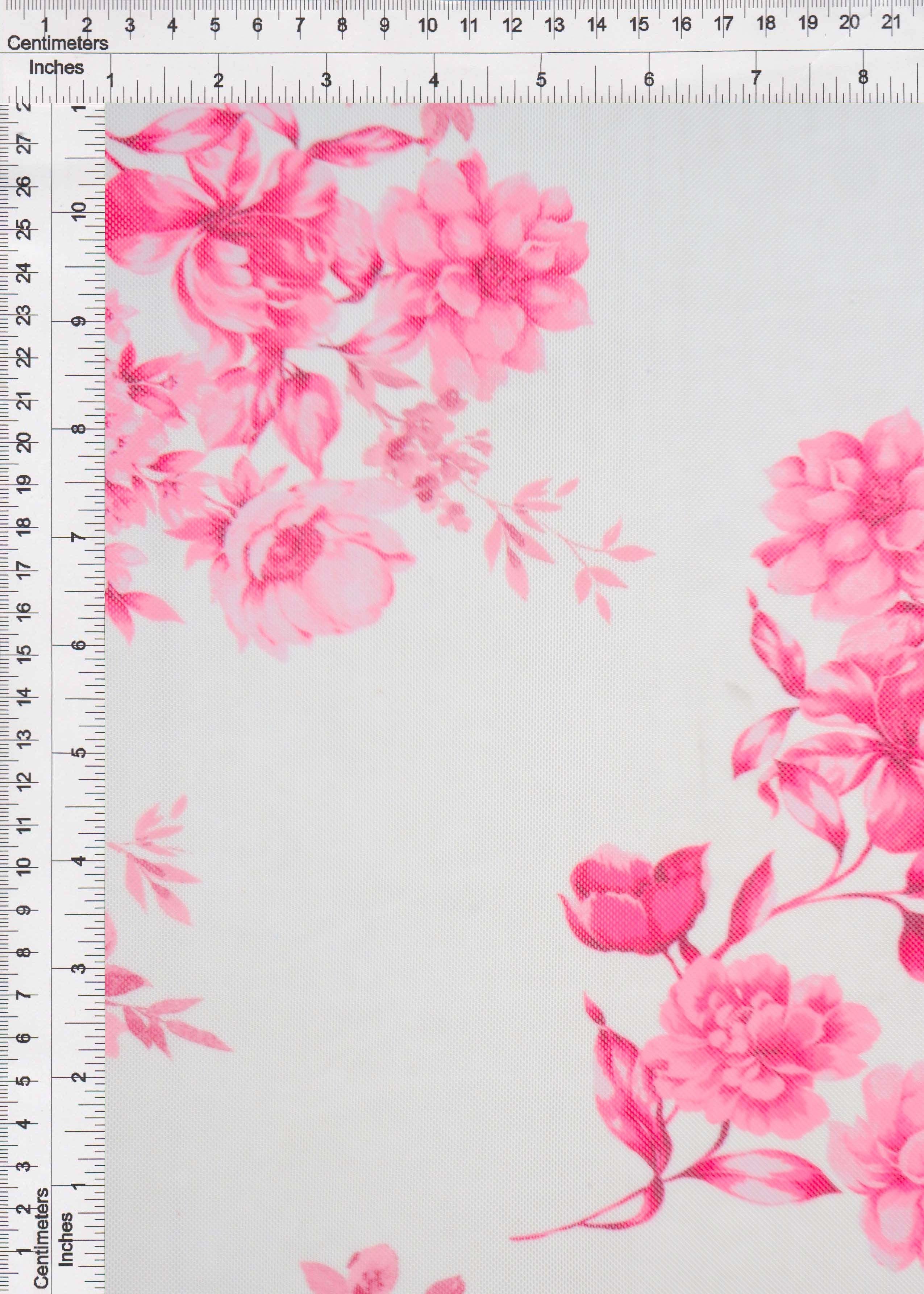 MESH-MS11422 IVORY/PINK BLOUSE DIGITAL PRINT DRESS FLOCKING FLORAL FLOWER LOUNGEWEAR MESH POLYESTER SPANDEX STRETCH TOPS