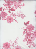 MESH-MS11422 IVORY/PINK BLOUSE DIGITAL PRINT DRESS FLOCKING FLORAL FLOWER LOUNGEWEAR MESH POLYESTER SPANDEX STRETCH TOPS