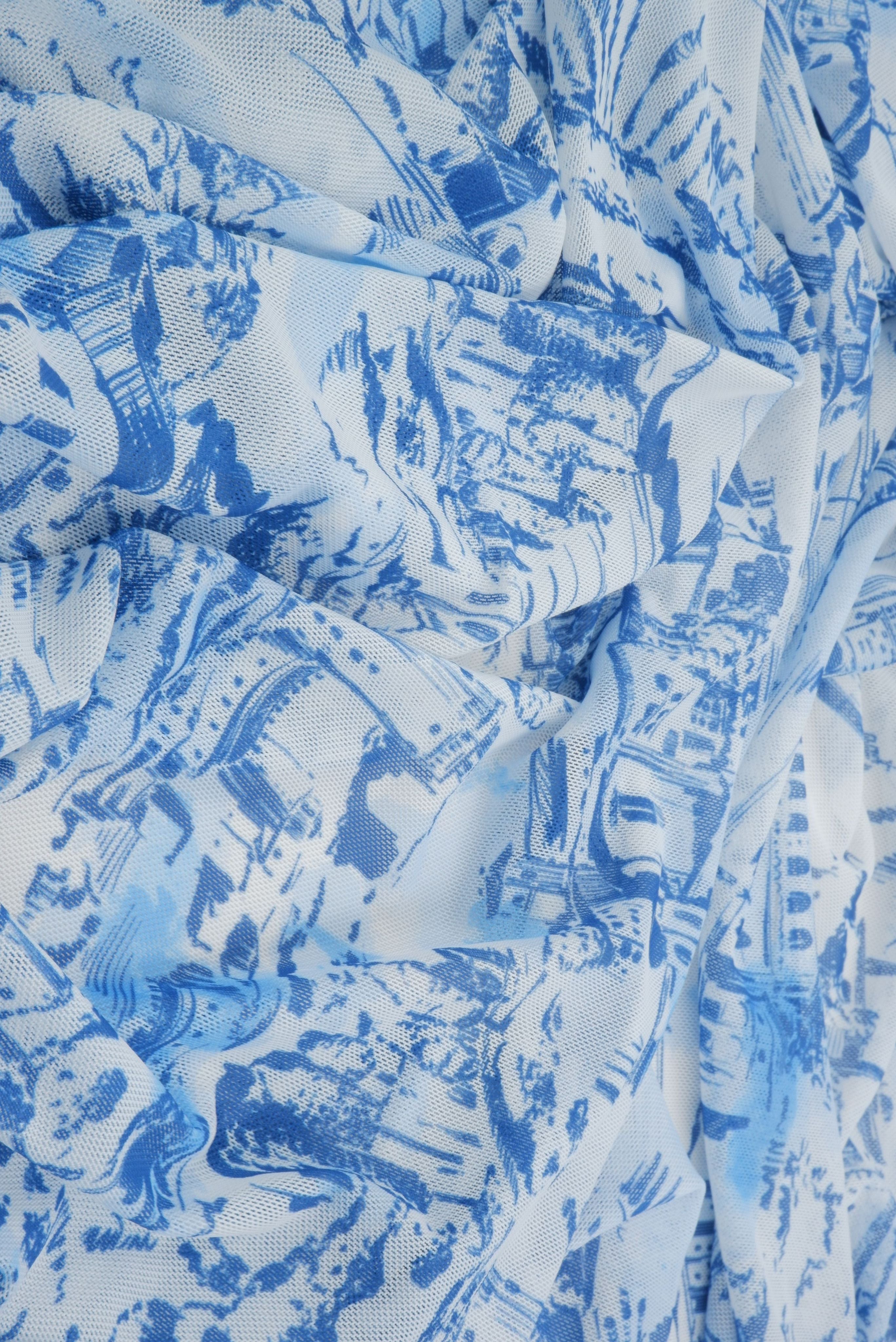 MESH-MS11490 DENIM VINTAGE BLOUSE DIGITAL PRINT DRESS FLOCKING LOUNGEWEAR MESH POLYESTER SKIRTS SPANDEX STRETCH TOILE TOPS