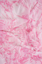 MESH-MS11490 PINK BLOUSE DIGITAL PRINT DRESS FLOCKING LOUNGEWEAR MESH POLYESTER SKIRTS SPANDEX STRETCH TOILE TOPS