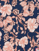 CRP4613-MS11290 NAVY BLOUSE BOTTOMS CAMI DRESS ELLA RIPPLE FLORAL FLOWER POLYESTER PRINT SKIRTS SPANDEX TOPS WOVEN
