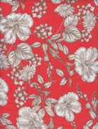 CRP4613-MS11290 TOMATO RED BLOUSE BOTTOMS CAMI DRESS ELLA RIPPLE FLORAL FLOWER POLYESTER PRINT SKIRTS SPANDEX TOPS WOVEN