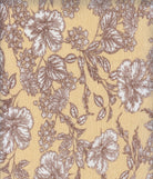 CRP4613-MS11290 YELLOW LT. BLOUSE BOTTOMS CAMI DRESS ELLA RIPPLE FLORAL FLOWER POLYESTER PRINT SKIRTS SPANDEX TOPS WOVEN