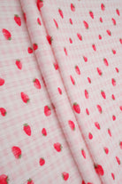 KNT3422-MS11494 PINK BLUSH BIKER SHORTS BLOUSE BOTTOMS CAMI DRESS KNIT PANTS POLYESTER PRINT RIB 4X2 SKIRTS SPANDEX STRAWBERRY STRETCH TOPS YUMMY