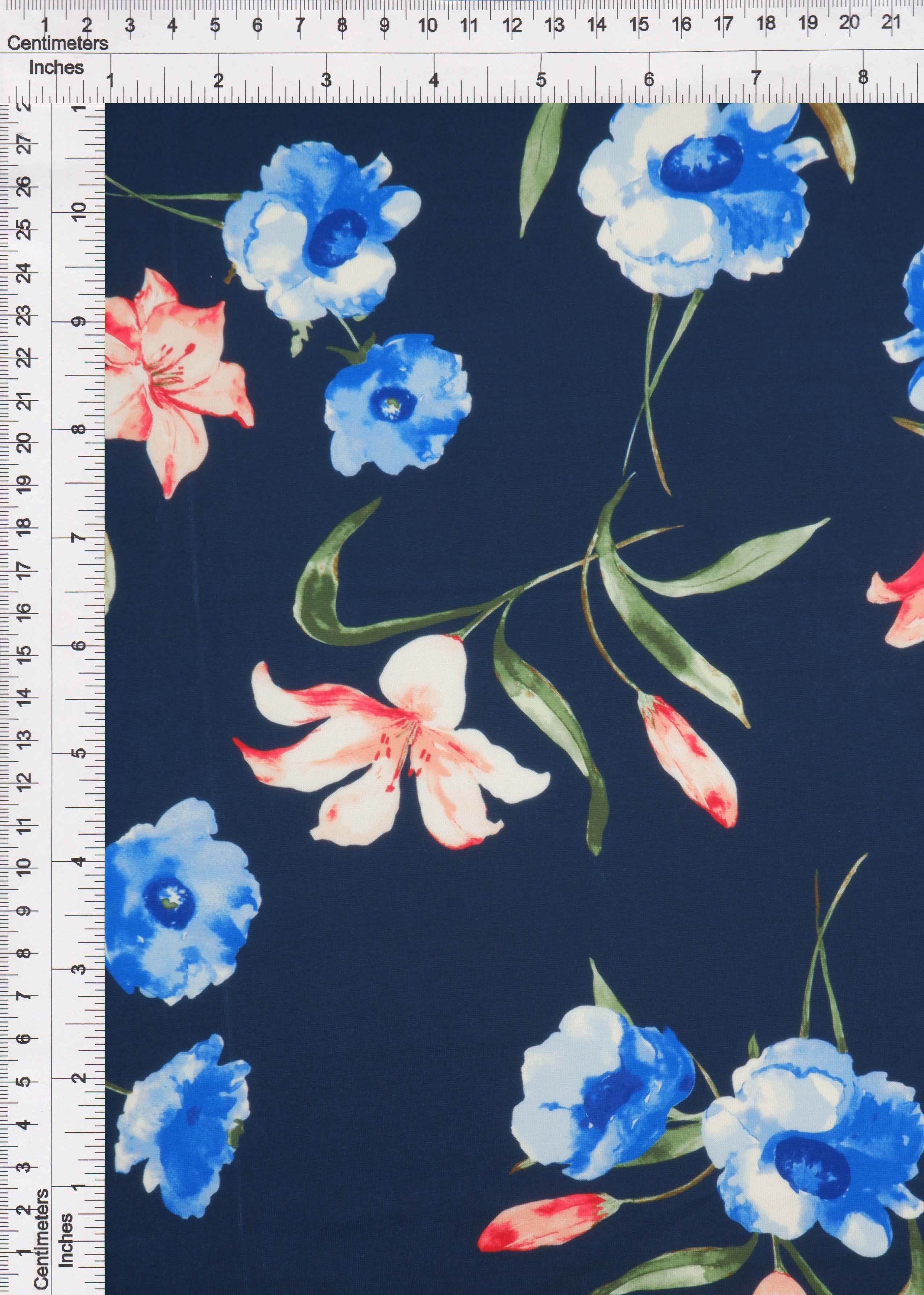 KNT4498-M11507D NAVY ACTIVEWEAR BIKER SHORTS BLOUSE BODYSUIT BOTTOMS CAMI DIGITAL PRINT DRESS DTY FLORAL KNIT PANTS POLYESTER SKIRTS SPANDEX STRETCH TOPS