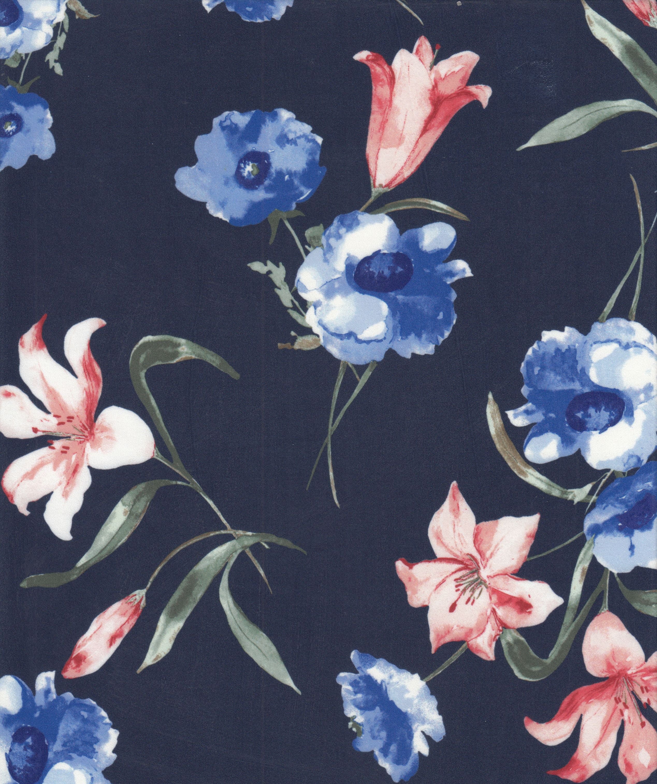 KNT4498-M11507D NAVY ACTIVEWEAR BIKER SHORTS BLOUSE BODYSUIT BOTTOMS CAMI DIGITAL PRINT DRESS DTY FLORAL KNIT PANTS POLYESTER SKIRTS SPANDEX STRETCH TOPS