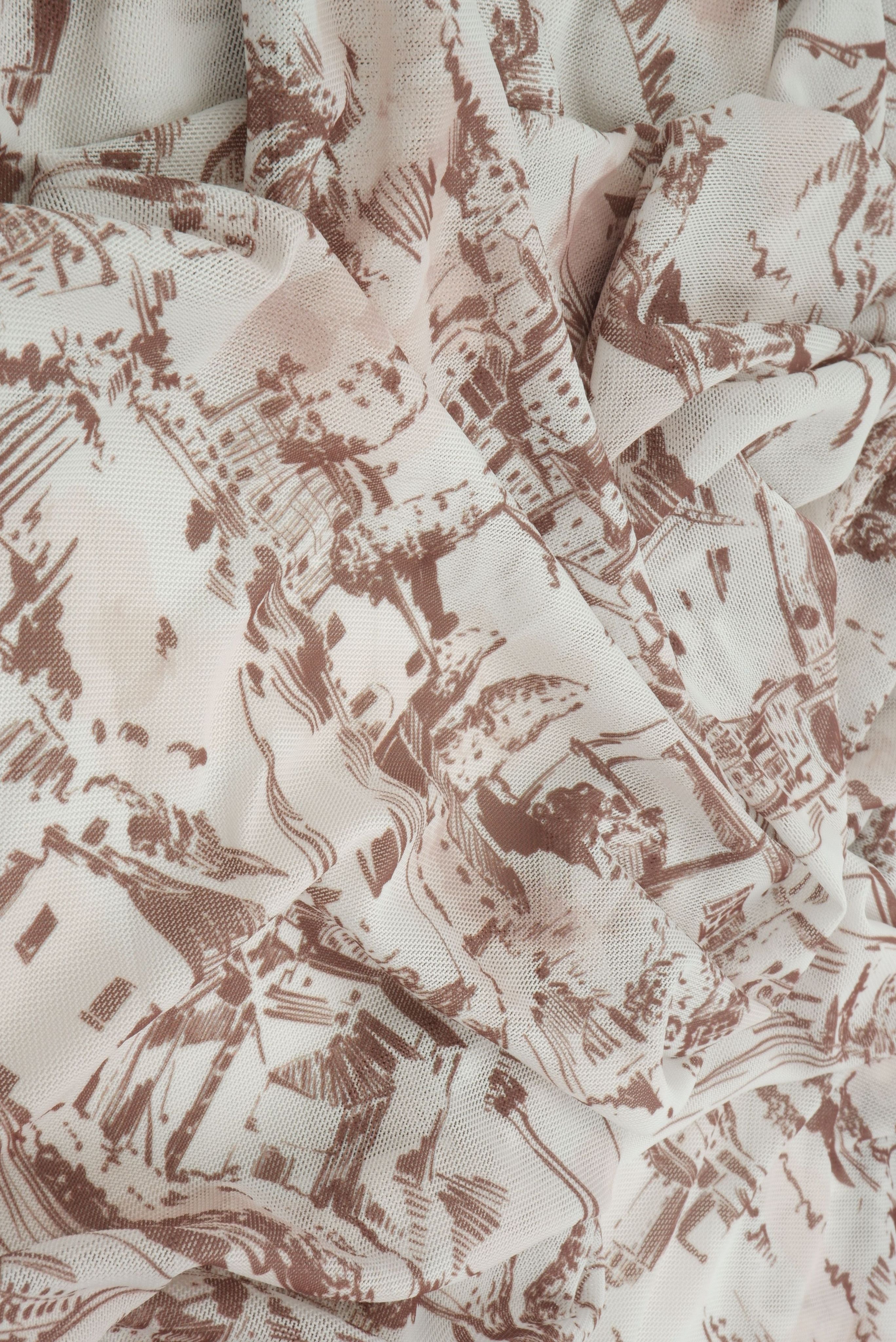 MESH-MS11490 COCO BLOUSE DIGITAL PRINT DRESS FLOCKING LOUNGEWEAR MESH POLYESTER SKIRTS SPANDEX STRETCH TOILE TOPS