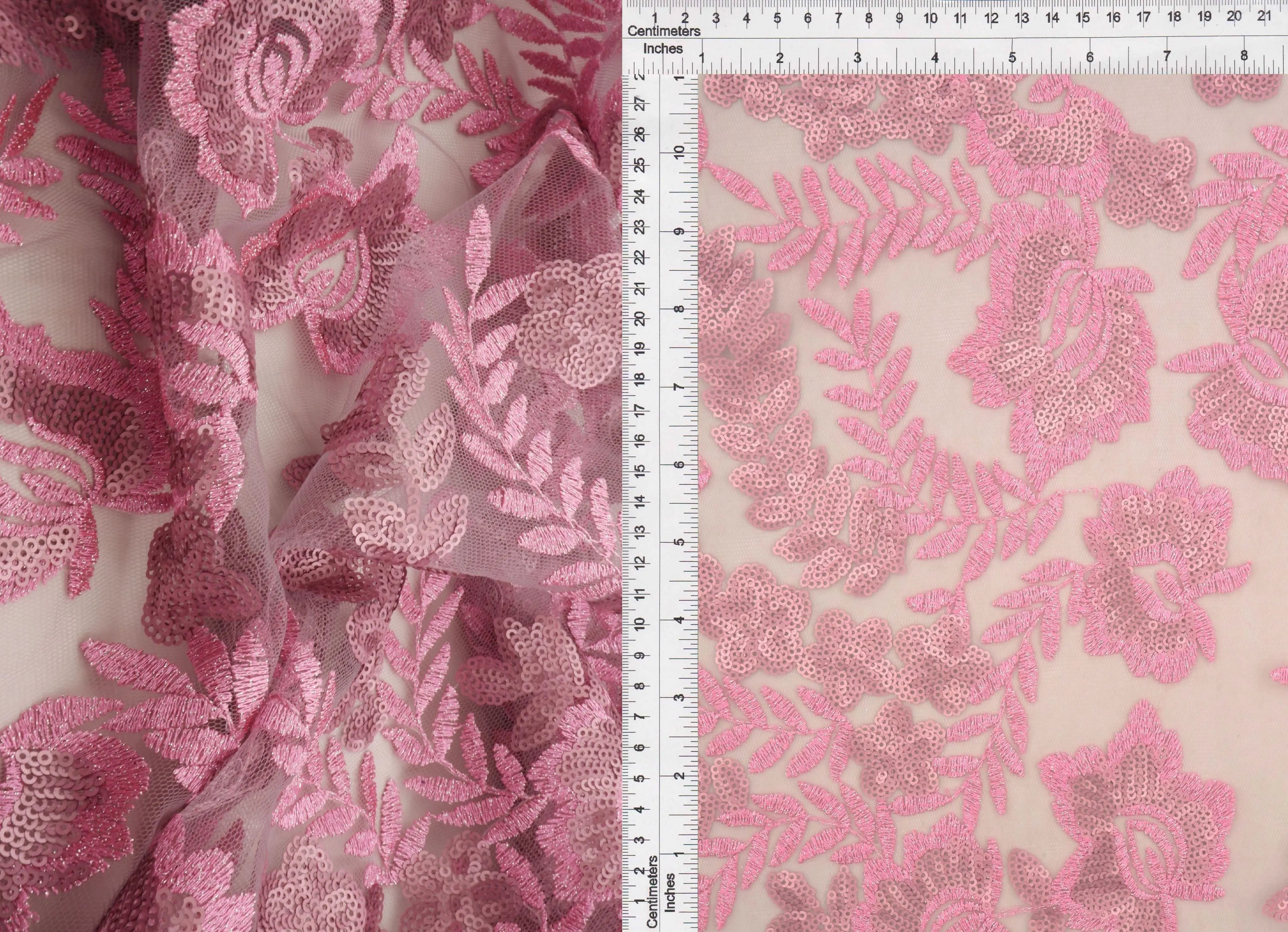 MESH SQ EMBR 3 PINK MESH