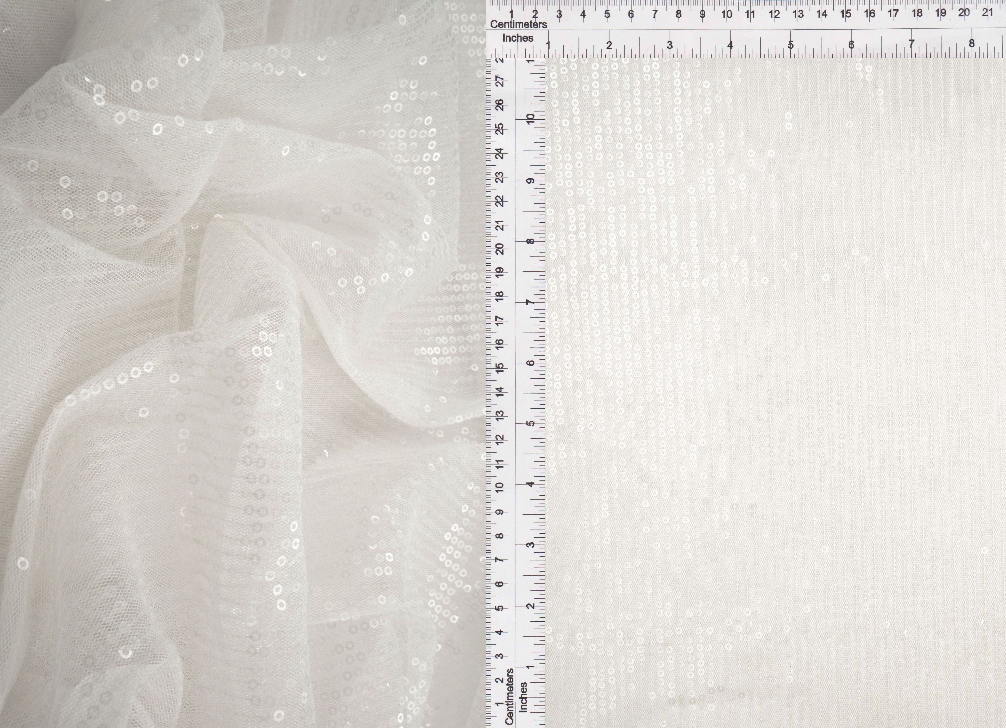 MESH SQ EMBR 9 IVORY MESH