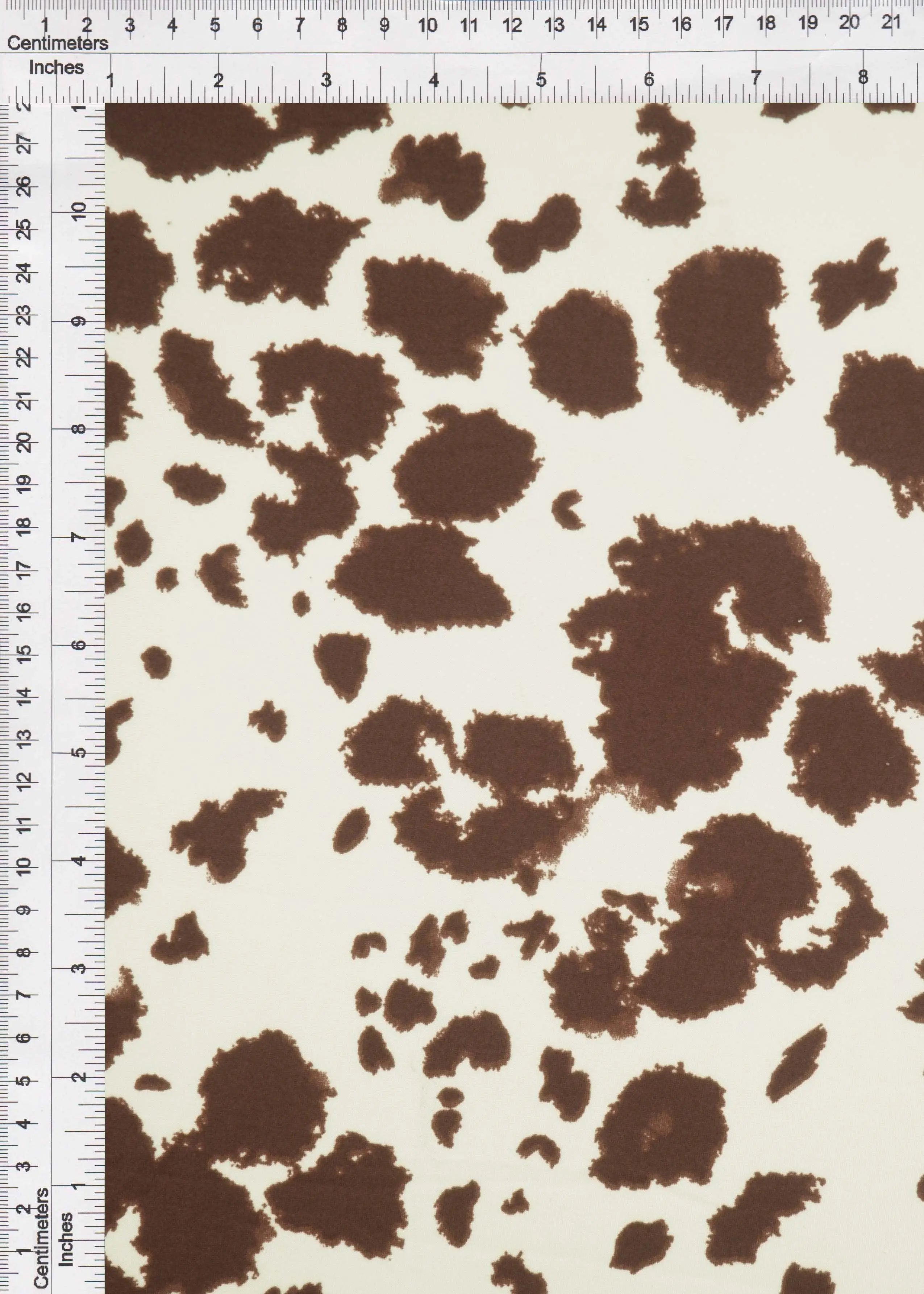 KNT4520-MS11098 OATMEAL/BROWN ACTIVEWEAR ANIMAL BIKER SHORTS BLOUSE BODYSUIT BOTTOMS CAMI COW DRESS KNIT PANTS POLYESTER PRINT SKIRTS SPANDEX STRETCH TOPS