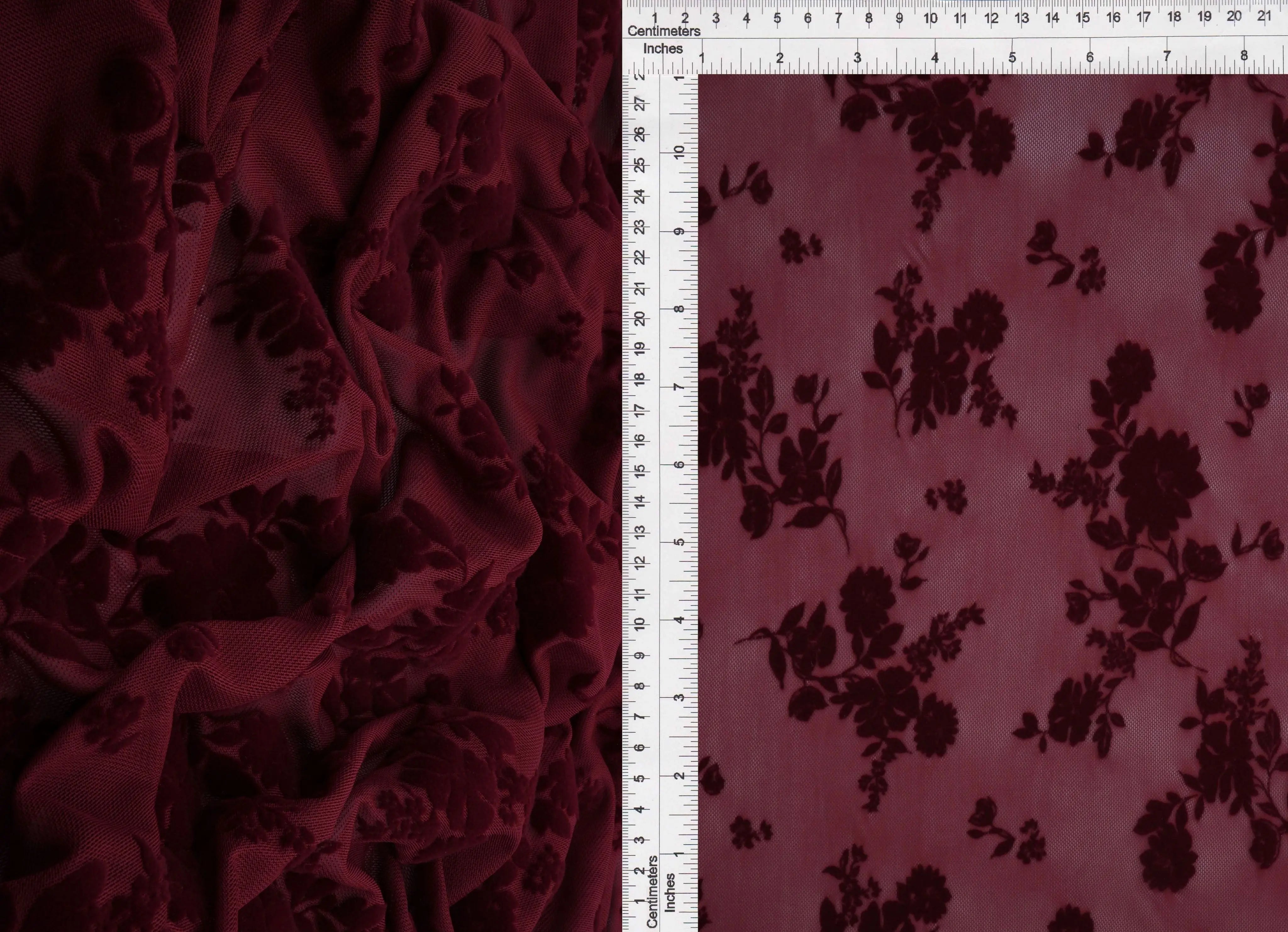 FLOCK-MS11575 BURGUNDY MESH
