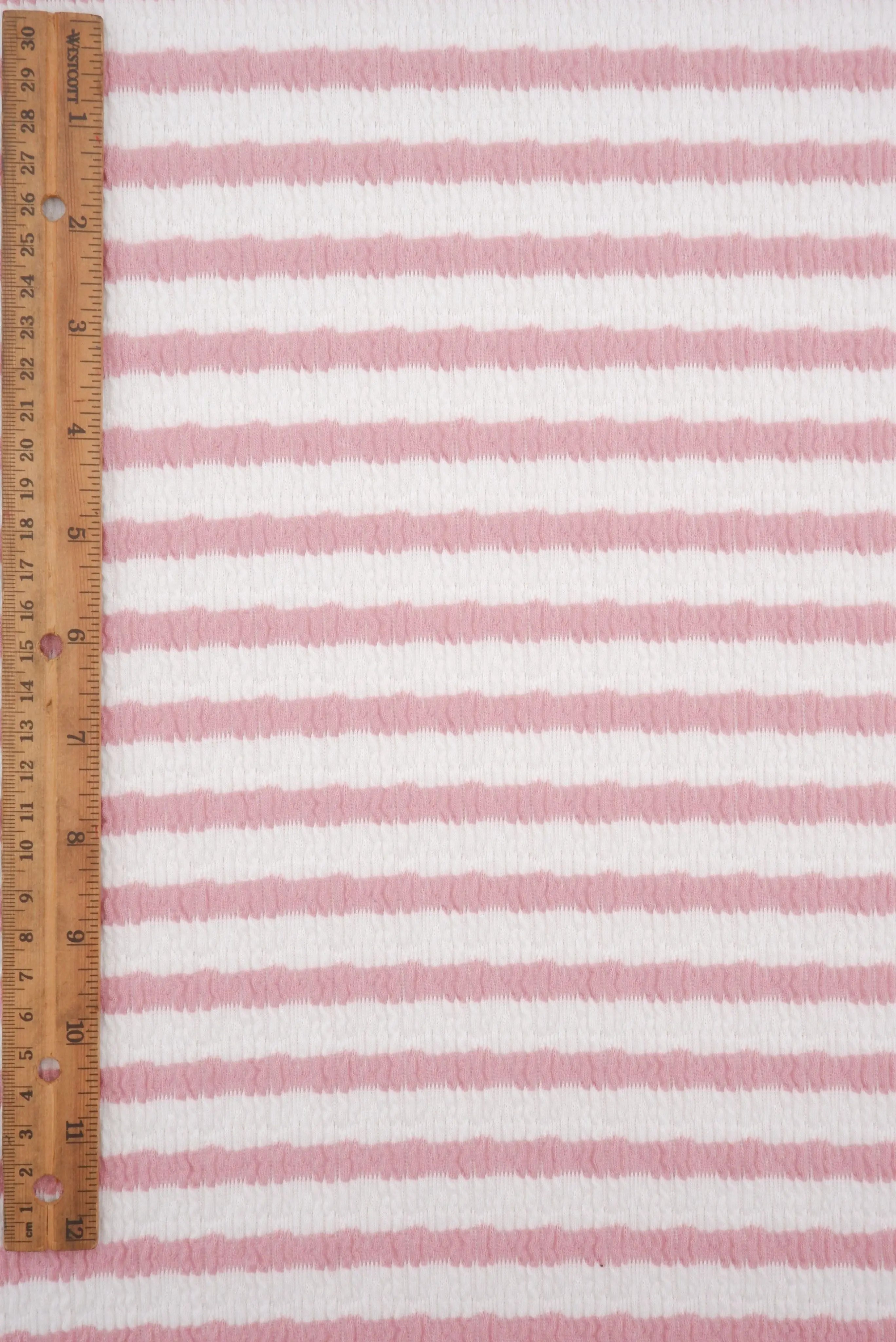 JACQ-4619 IVORY/PINK DUSTY BOTTOMS DRESS JACQUARD KNIT LIVERPOOL OUTERWEAR PANTS POLYESTER SKIRTS SOLID SPANDEX STRETCH STRIPE SWEATER TOPS