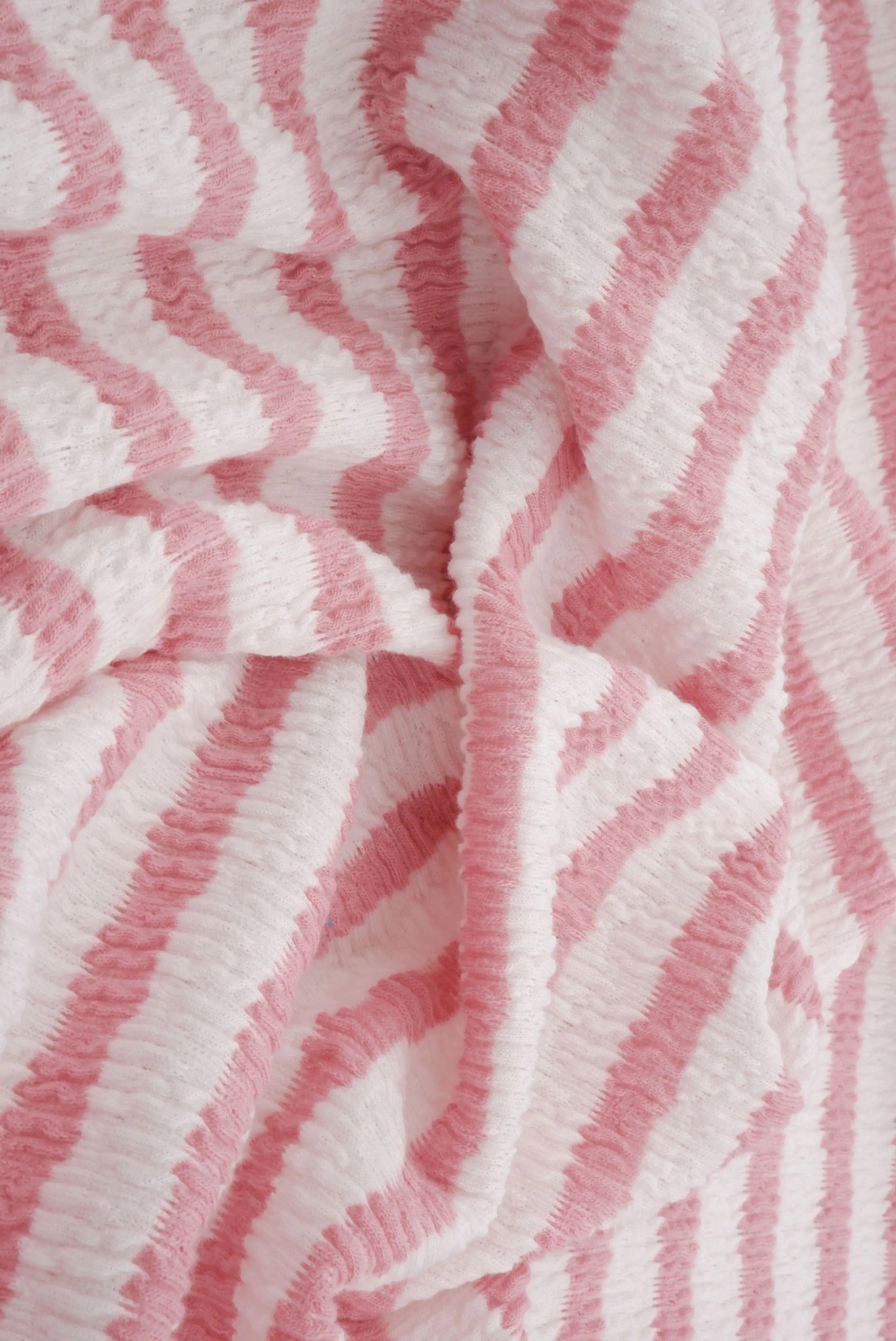JACQ-4619 IVORY/PINK DUSTY BOTTOMS DRESS JACQUARD KNIT LIVERPOOL OUTERWEAR PANTS POLYESTER SKIRTS SOLID SPANDEX STRETCH STRIPE SWEATER TOPS