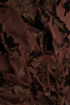 KNT3869-MS11375 BROWN BLOUSE BODYSUIT BOTTOMS BURNOUT CAMI DRESS FLORAL KNIT NYLON PANTS POLYESTER PRINT-B SPANDEX STRETCH TOPS TUNICS