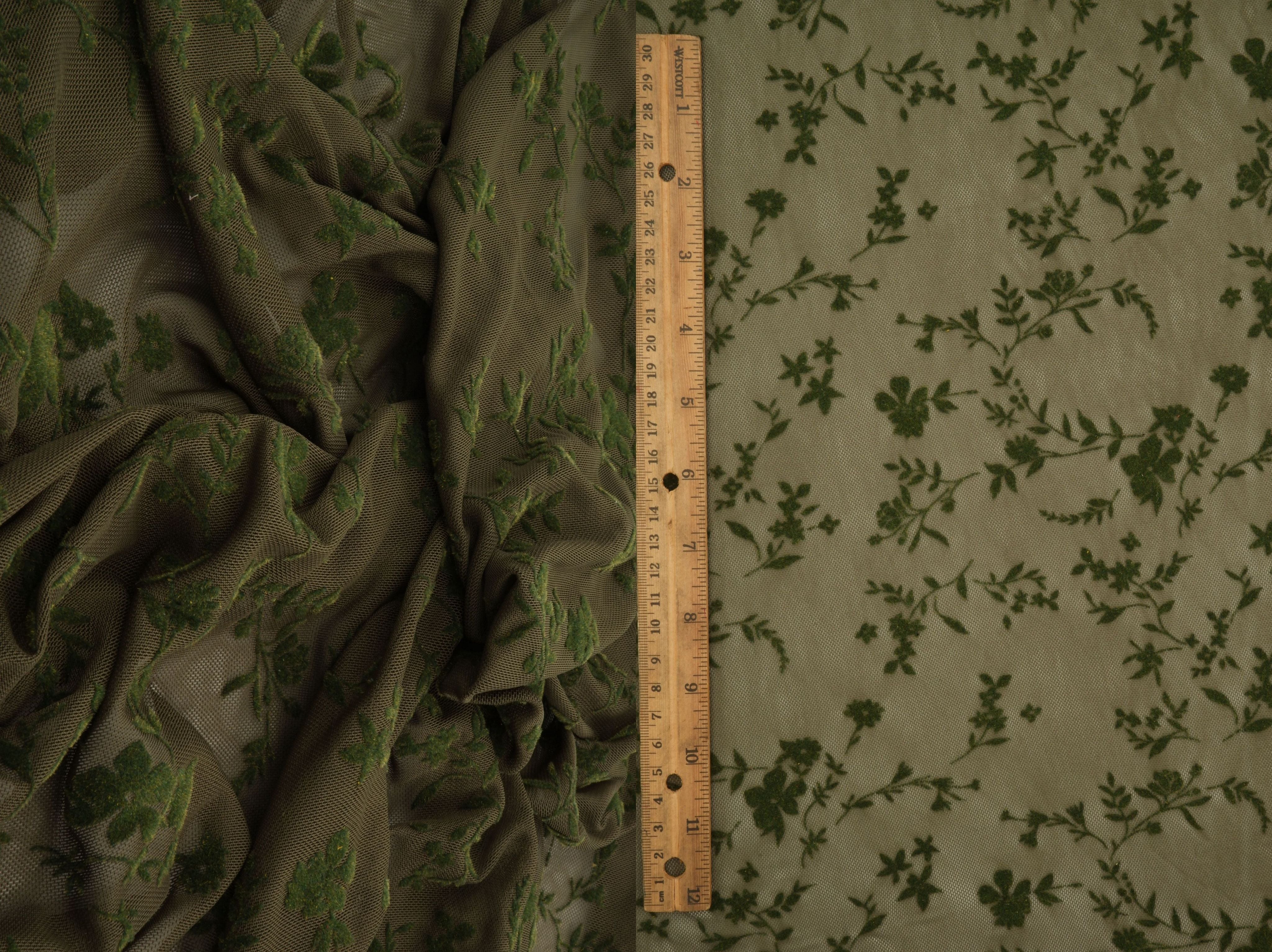 Floral Mesh Flocking Fabric   FLOCK-MS11576 - Fabric Selection WS