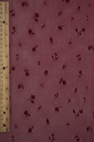 FLOCK-MS11279 BURGUNDY BLOUSE CAMI FLOCKING FLORAL LOUNGEWEAR MESH POLYESTER SKIRTS SOLID SPANDEX STRETCH TOPS