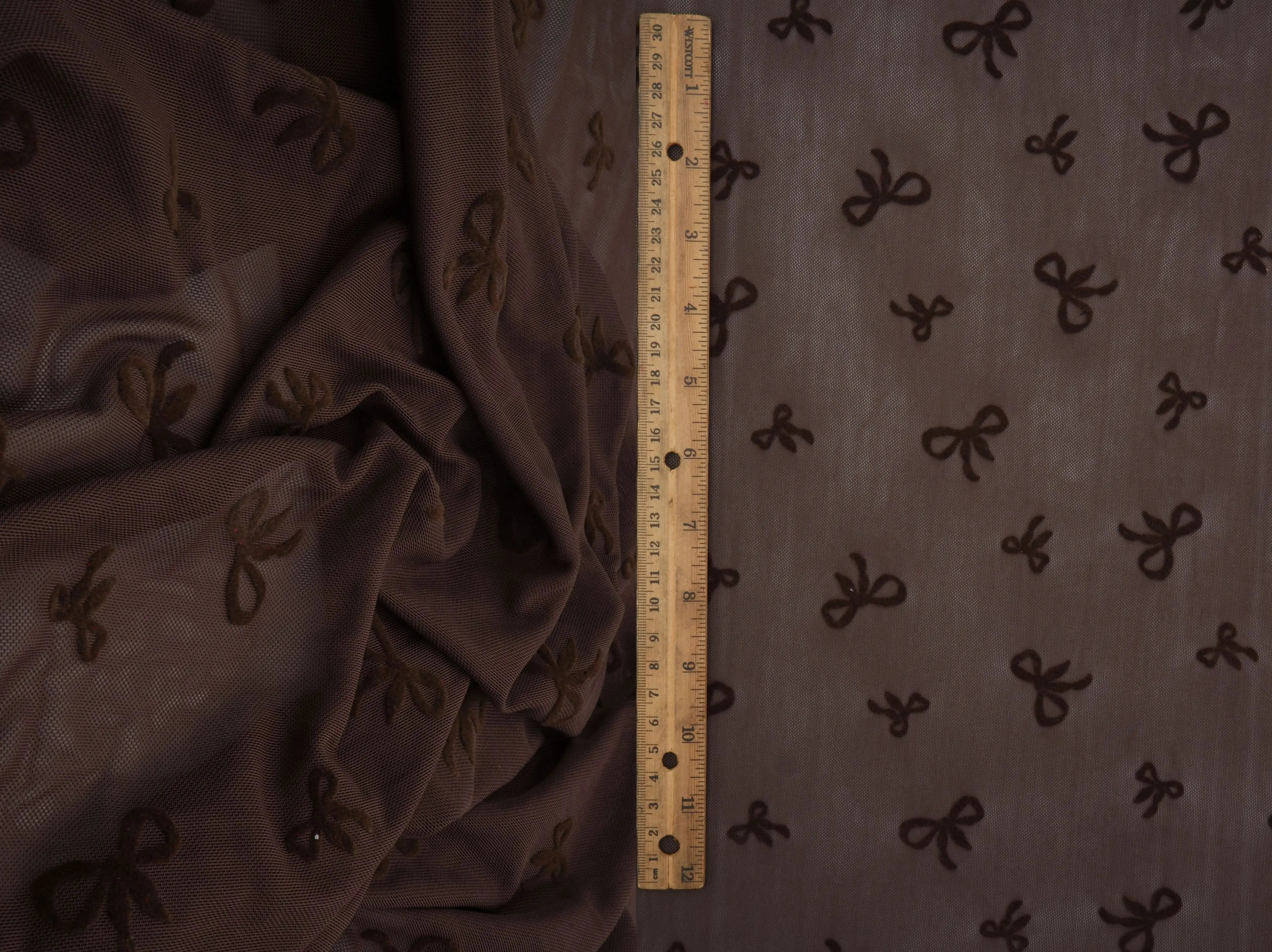 FLOCK-MS11411 BROWN BLOUSE BODYSUIT BOTTOMS BOW CAMI DRESS FLOCKING LOUNGEWEAR MESH POLYESTER PRINT SPANDEX STRETCH TOPS