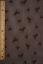 FLOCK-MS11411 BROWN BLOUSE BODYSUIT BOTTOMS BOW CAMI DRESS FLOCKING LOUNGEWEAR MESH POLYESTER PRINT SPANDEX STRETCH TOPS