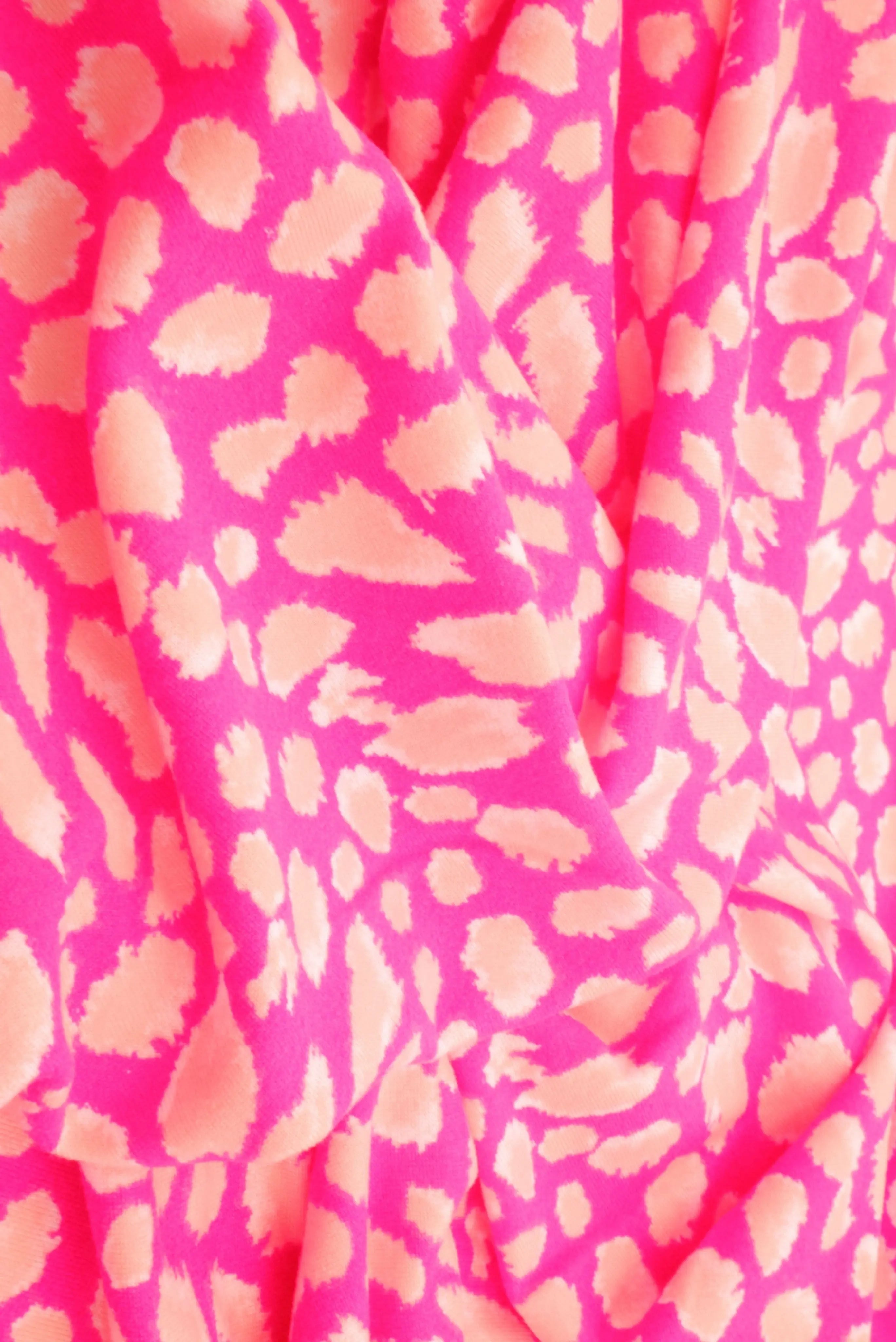 KNT4520-MS11243 PINK HOT ACTIVEWEAR ANIMAL BIKER SHORTS BLOUSE BODYSUIT BOTTOMS CAMI DIGITAL PRINT DRESS KNIT LOUNGEWEAR POLYESTER SKIRTS SPANDEX STRETCH TOPS