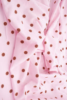 KNT4520-MS11654 PINK/CHOCO BOTTOMS DRESS DTY BRUSHED KNIT POLYESTER SPANDEX T-SHIRT TOPS