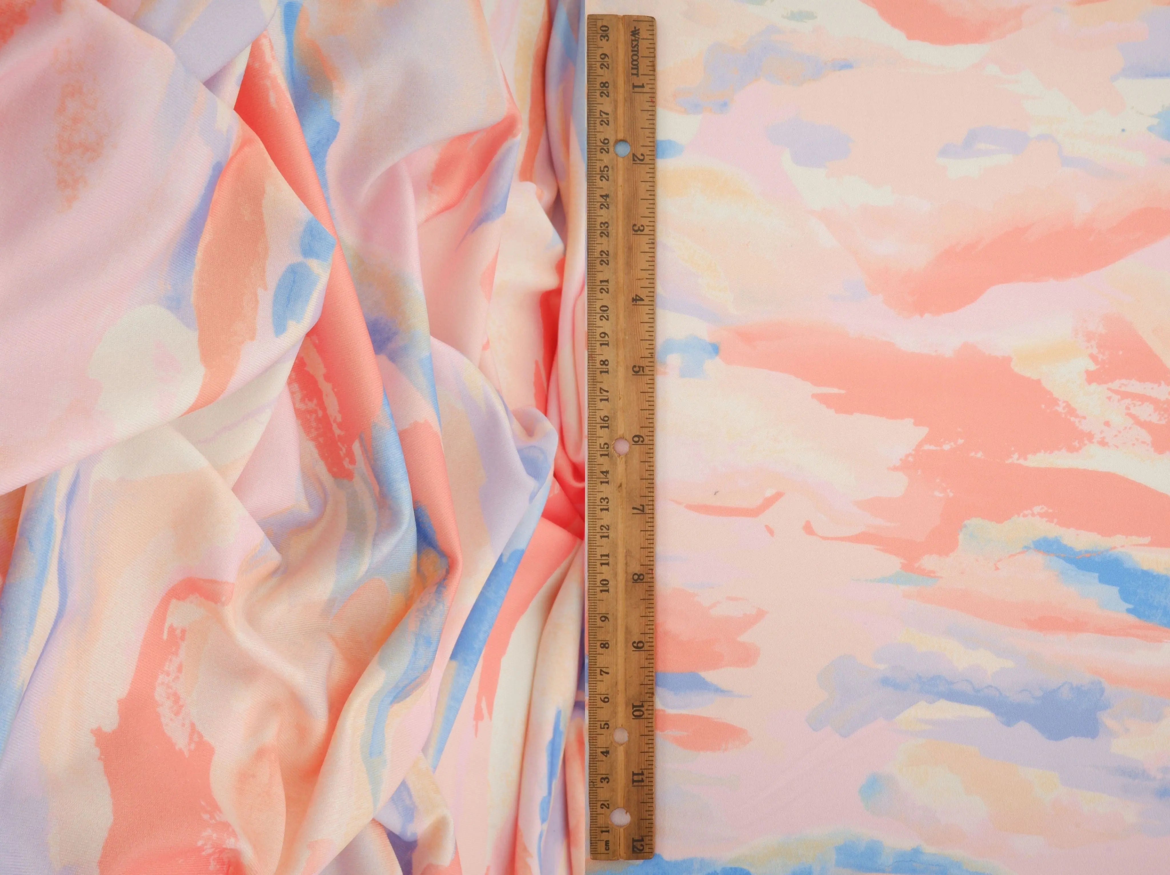 KNT4498-MS11384 PEACH/BLUE KNIT