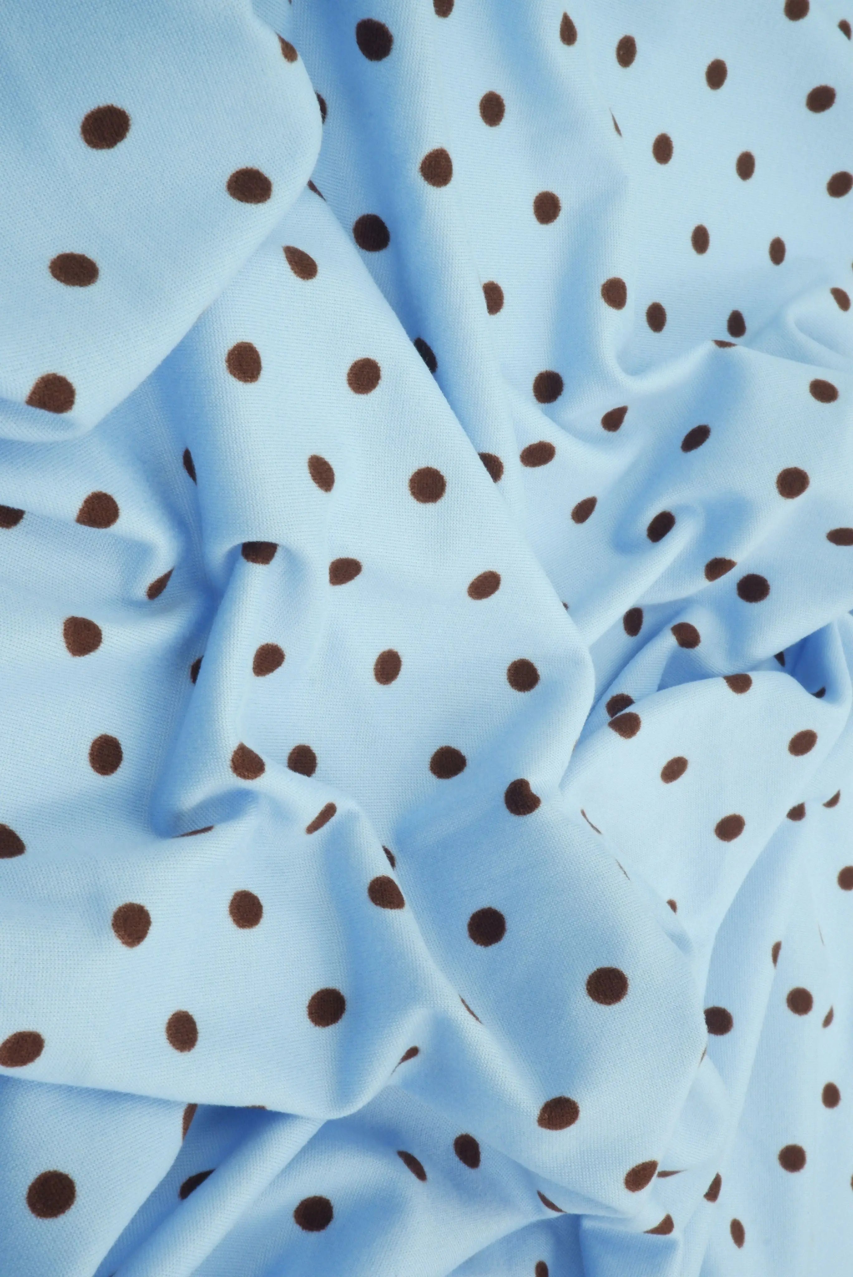 KNT4520-MS11654 BLUE/DK.BROWN BOTTOMS DRESS DTY BRUSHED KNIT POLYESTER SPANDEX T-SHIRT TOPS