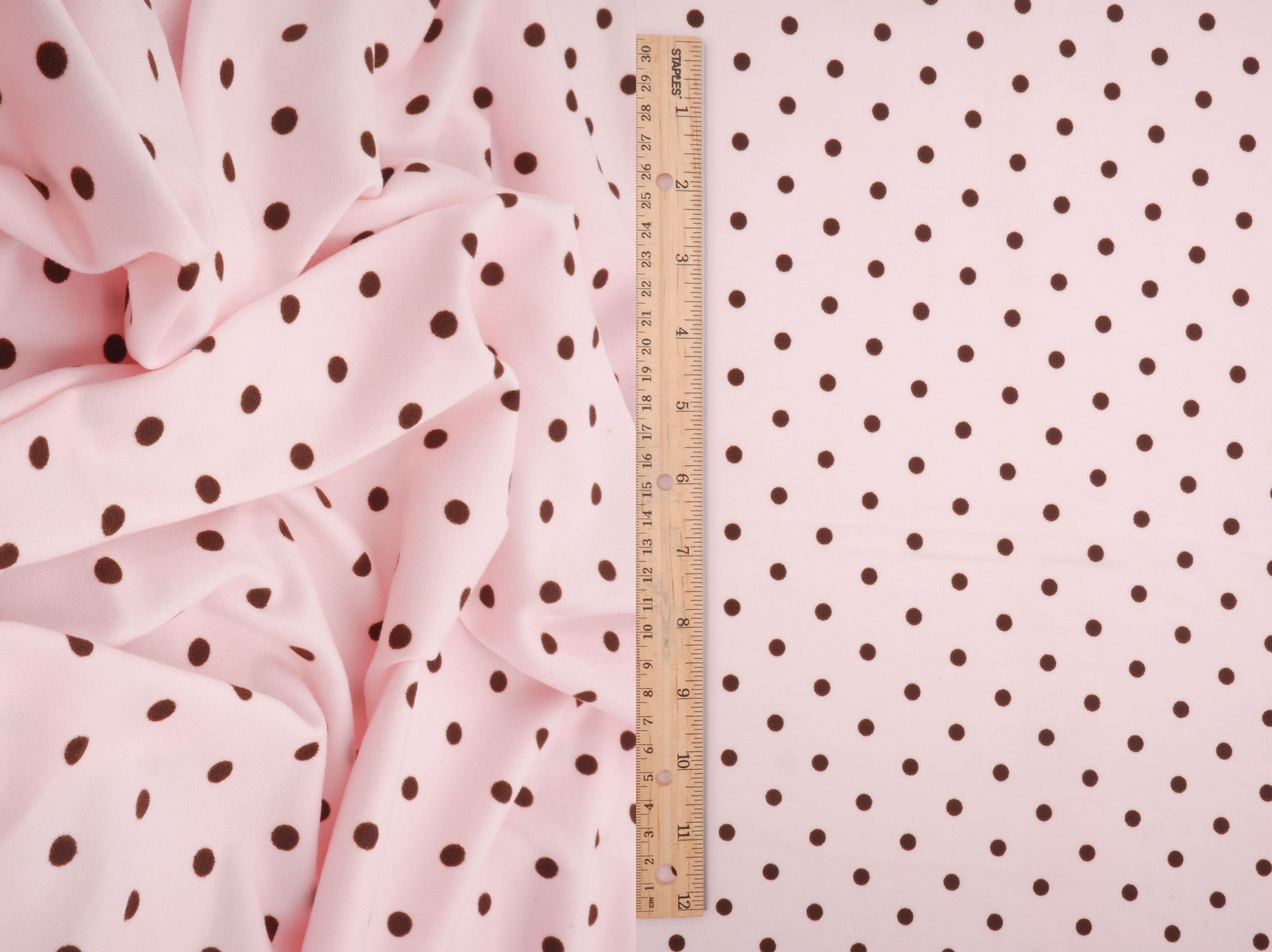 KNT4520-MS11654 PINK/DK.BROWN BOTTOMS DRESS DTY BRUSHED KNIT POLYESTER SPANDEX T-SHIRT TOPS