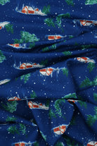 DPOP7704-M11735 NAVY BOTTOMS DIGITAL PRINT LOUNGEWEAR PANTS T-SHIRT TOPS WOVEN