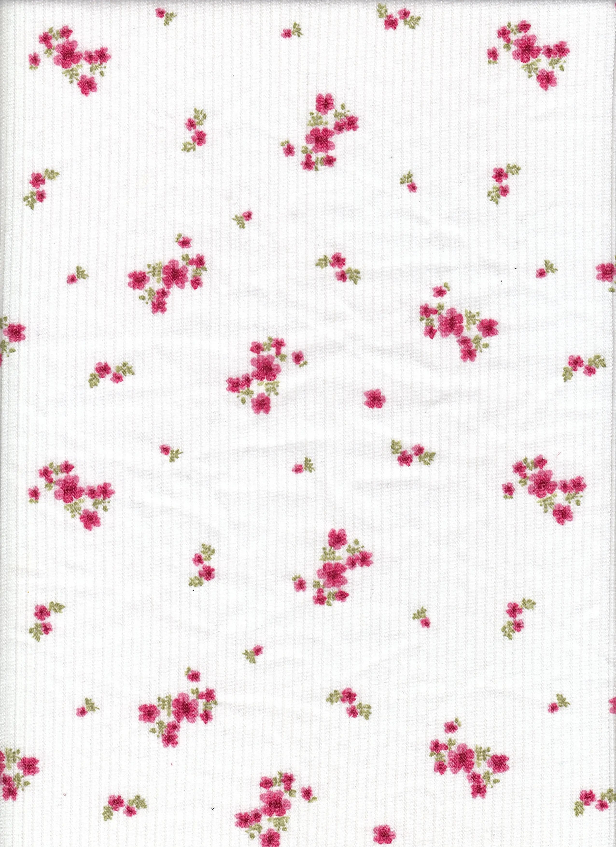 KNT3422-MS11721 IVORY BOTTOMS DITSY DRESS KNIT PANTS POLYESTER PRINT RIBBED 4X2 SKIRTS SPANDEX TOPS