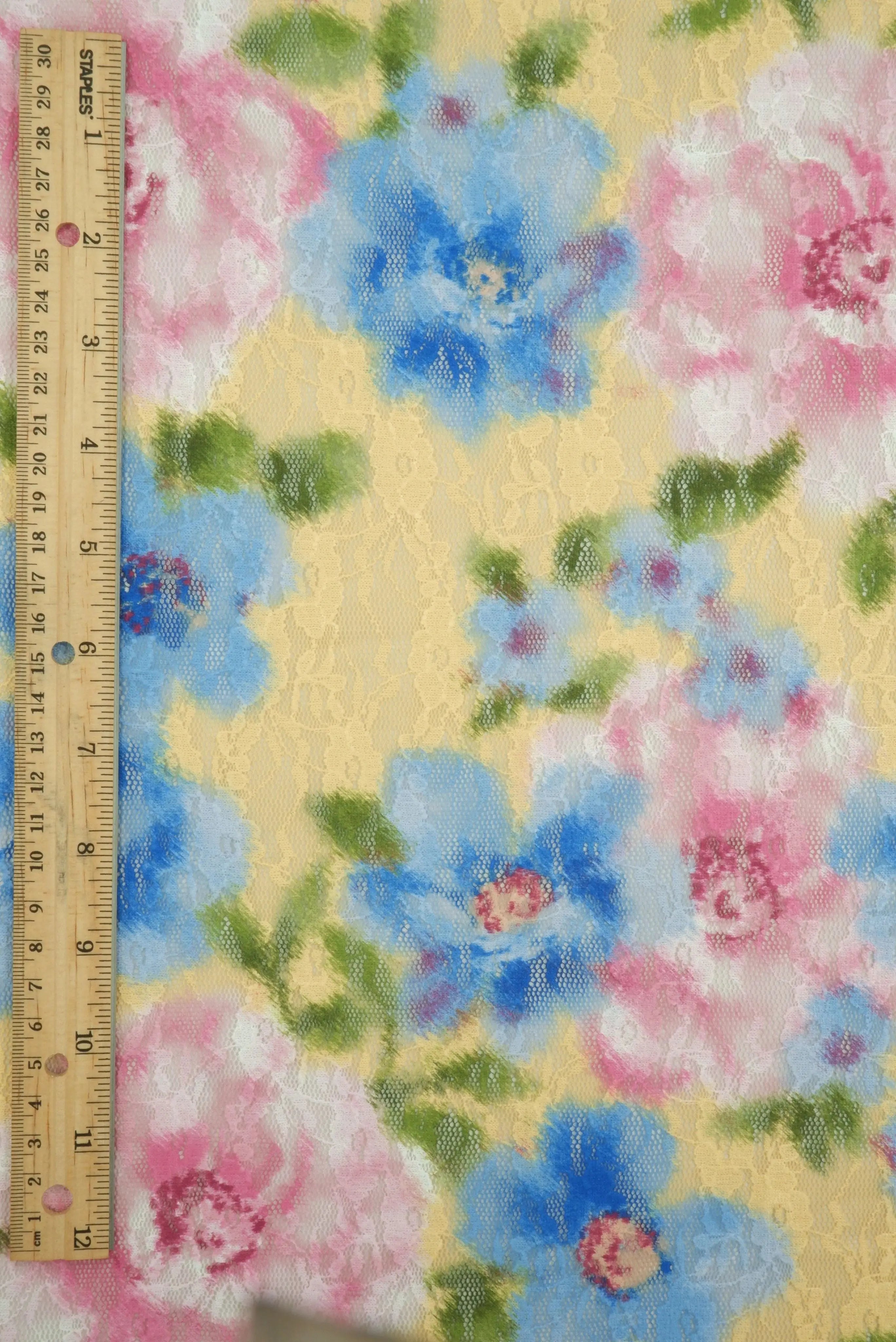 LACE4481-M11709 YELLOW BLOUSE BOTTOMS CAMI DIGITAL PRINT DRESS FLOWER LACE POLYESTER SKIRTS SPANDEX TOPS