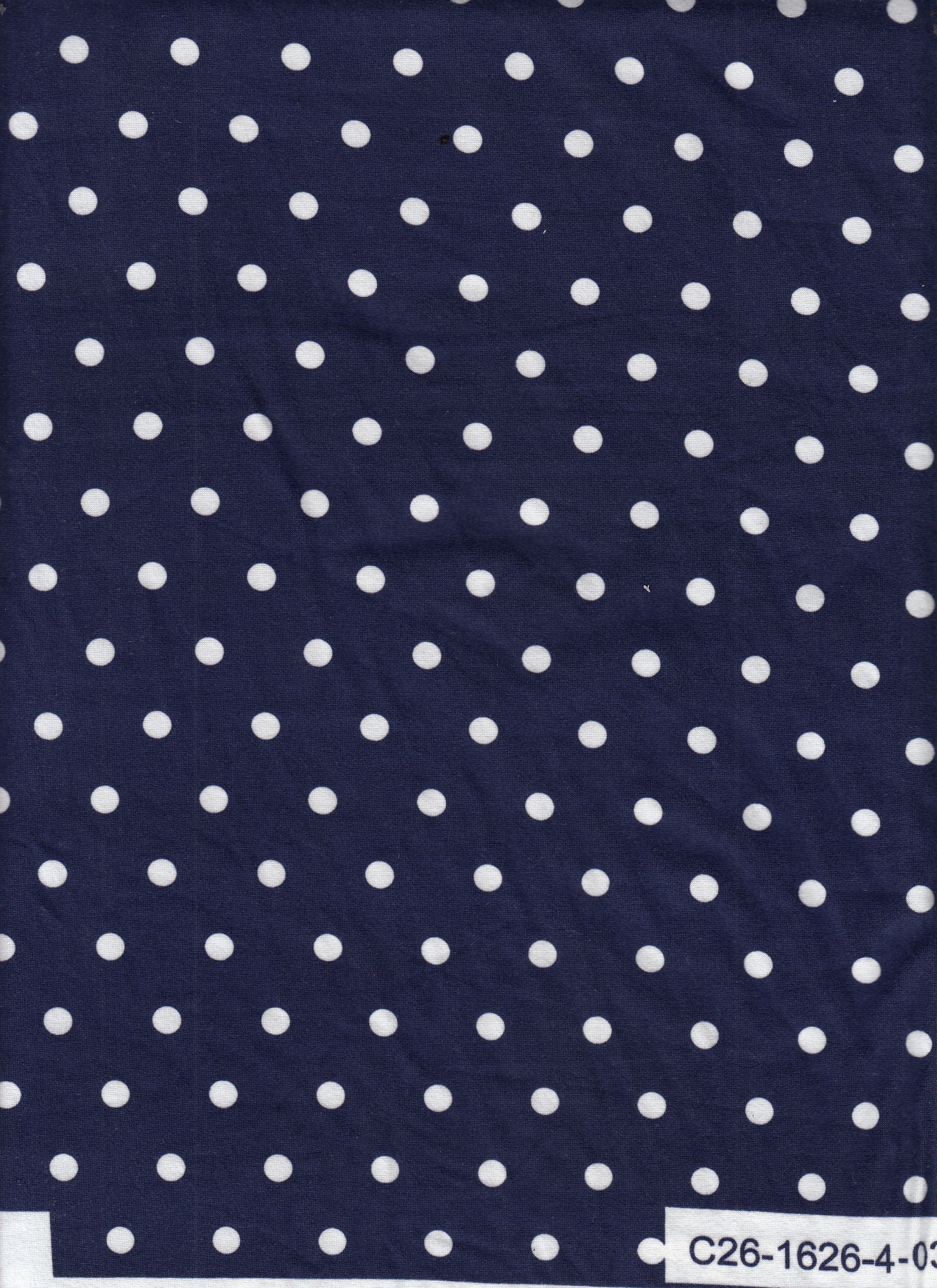KNT4520-MS11654 NAVY/IVORY BOTTOMS DOT DRESS DTY BRUSHED KNIT POLYESTER SPANDEX PRINT T-SHIRT TOPS
