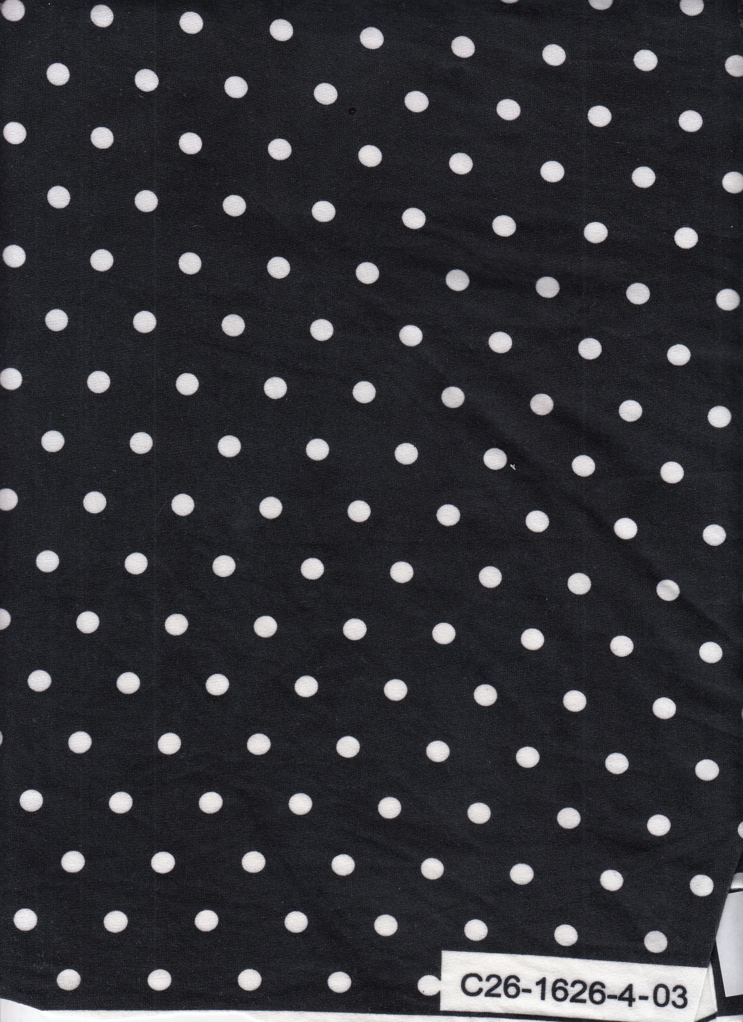 KNT4520-MS11654 BLK/IVORY BOTTOMS DOT DRESS DTY BRUSHED KNIT POLYESTER SPANDEX PRINT T-SHIRT TOPS