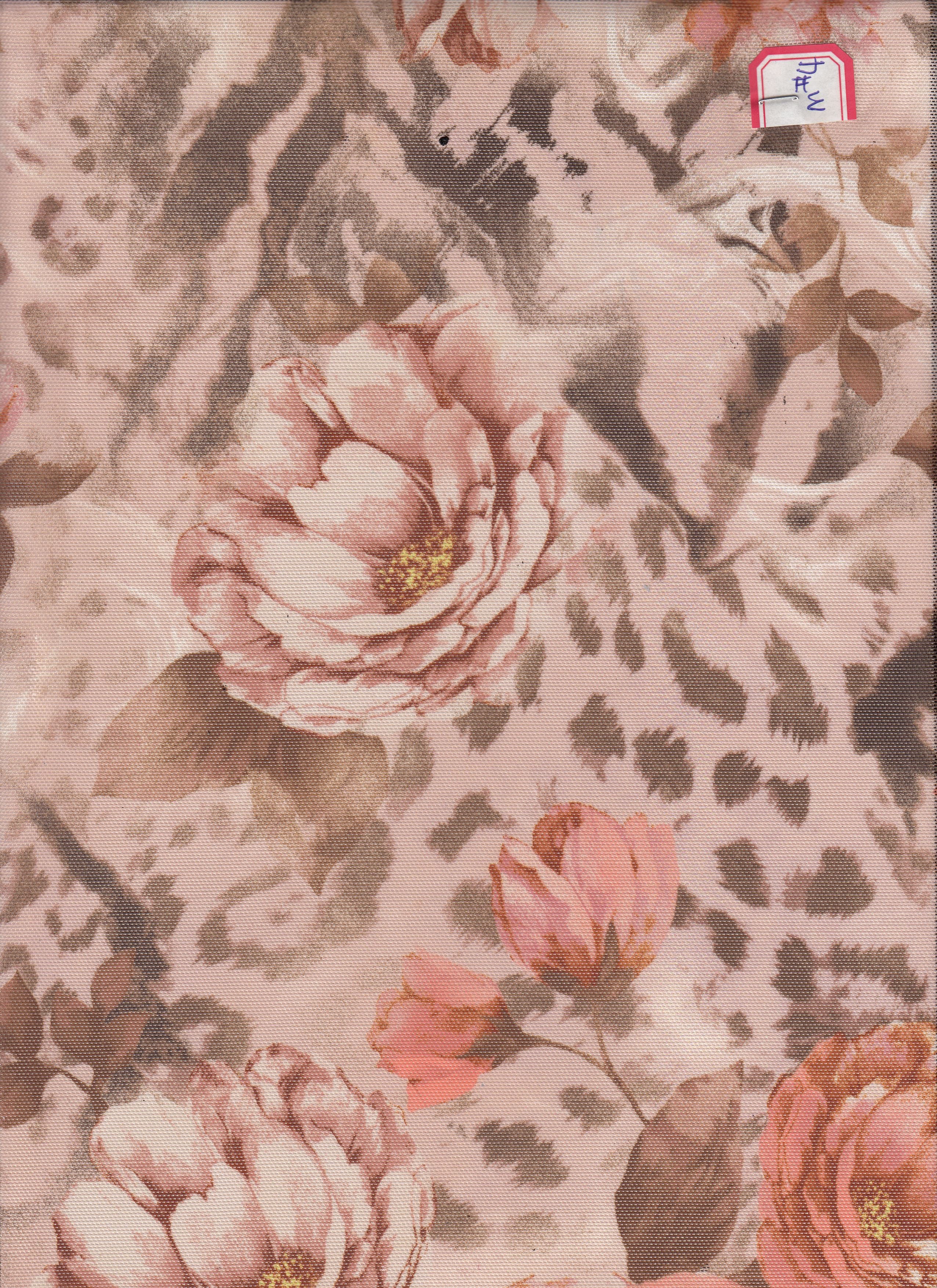 MESH-MS11865D TAN ANIMAL BLOUSE BOTTOMS CAMI DIGITAL PRINT DRESS FLOWER LEOPARD MESH POLYESTER SKIRTS SPANDEX TOPS