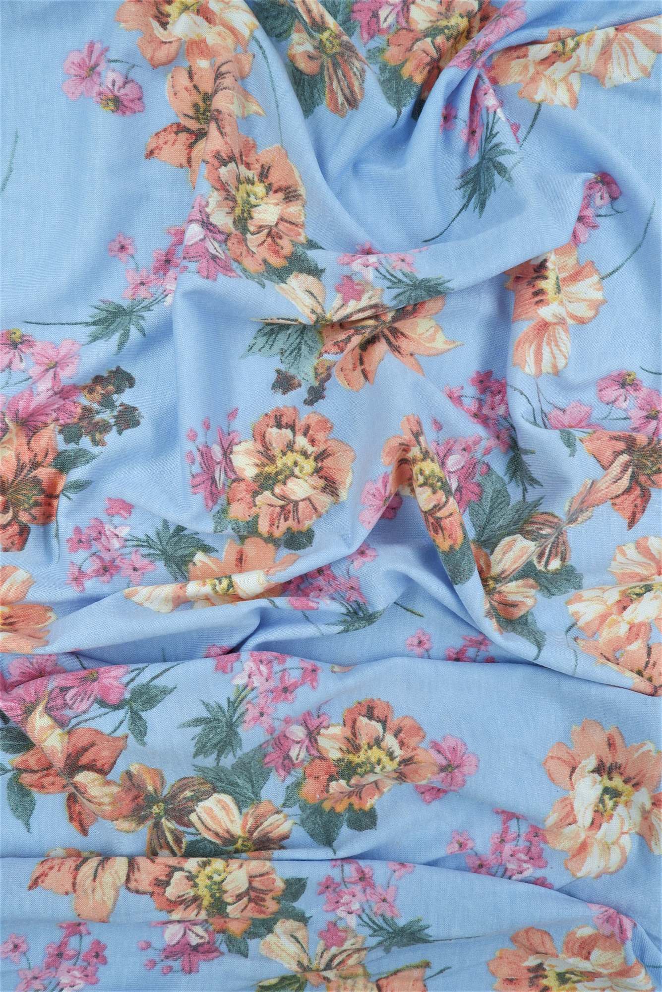 KNT1304-MS10027 BLUE KSY BLUE BODYSUIT BOTTOMS CAMI DRESS FLORAL GREEN KNIT PANTS PINK POLYESTER PRINT RAYON SPANDEX STRETCH TOPS