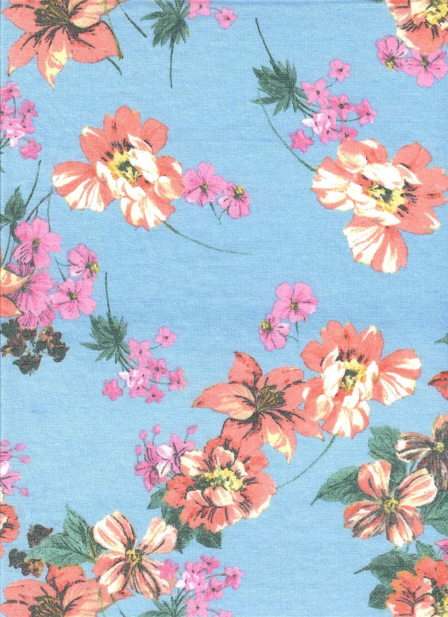 KNT1304-MS10027 BLUE KSY BLUE BODYSUIT BOTTOMS CAMI DRESS FLORAL GREEN KNIT PANTS PINK POLYESTER PRINT RAYON SPANDEX STRETCH TOPS