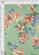 KNT1304-MS10027 SAGE BODYSUIT BOTTOMS CAMI DRESS FLOWER GREEN KNIT PEACH POLYESTER PRINT PURPLE RAYON ROSE SPANDEX STRETCH TOPS