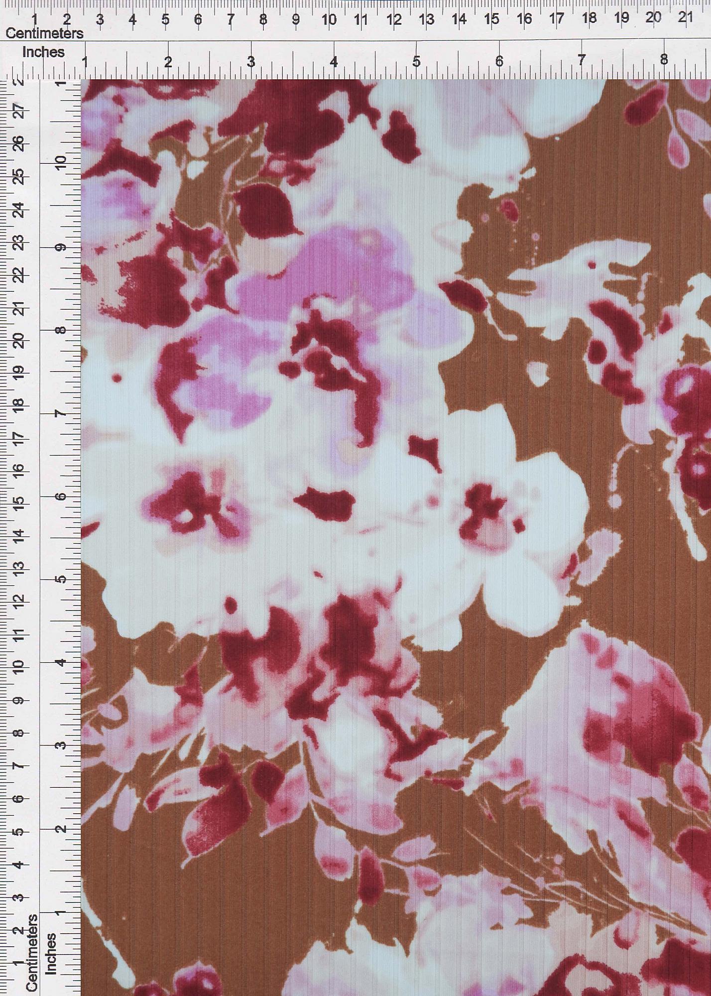 KNT4135-MS10320 BROWN LT BIKER SHORTS BODYSUIT BOTTOMS BROWN CAMI DRESS FLORAL FLOWER IVORY KNIT LOUNGEWEAR PANTS PINK POLYESTER PRINT RIBBED 8X3 SPANDEX STRETCH SUBLIMATION T-SHIRT TOPS TUNICS