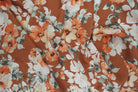 POP4427-MS10501 BROWN BLOUSE BODYSUIT BOTTOMS CAMI DRESS FLORAL FLOWER PANTS POLYESTER PRINT SATIN SKIRTS SPANDEX TOPS WOVEN