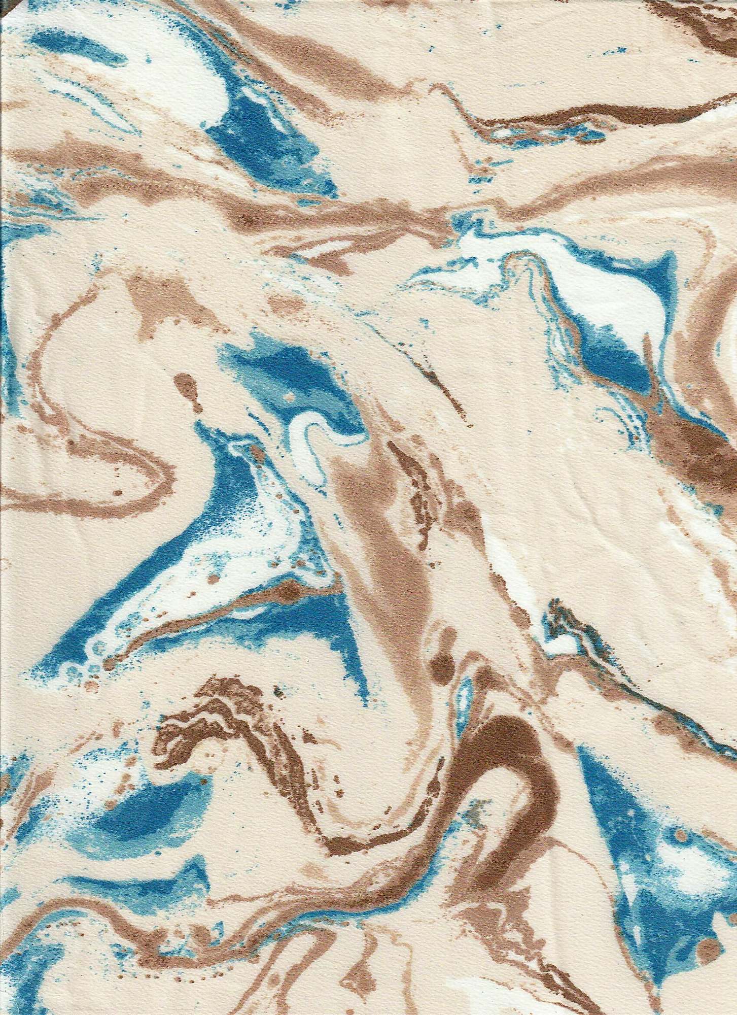 POP4427-MS10015 SAND/TEAL BLUE BLOUSE CAMI DRESS MARBLE POLYESTER PRINT SATIN SPANDEX TOPS WOVEN