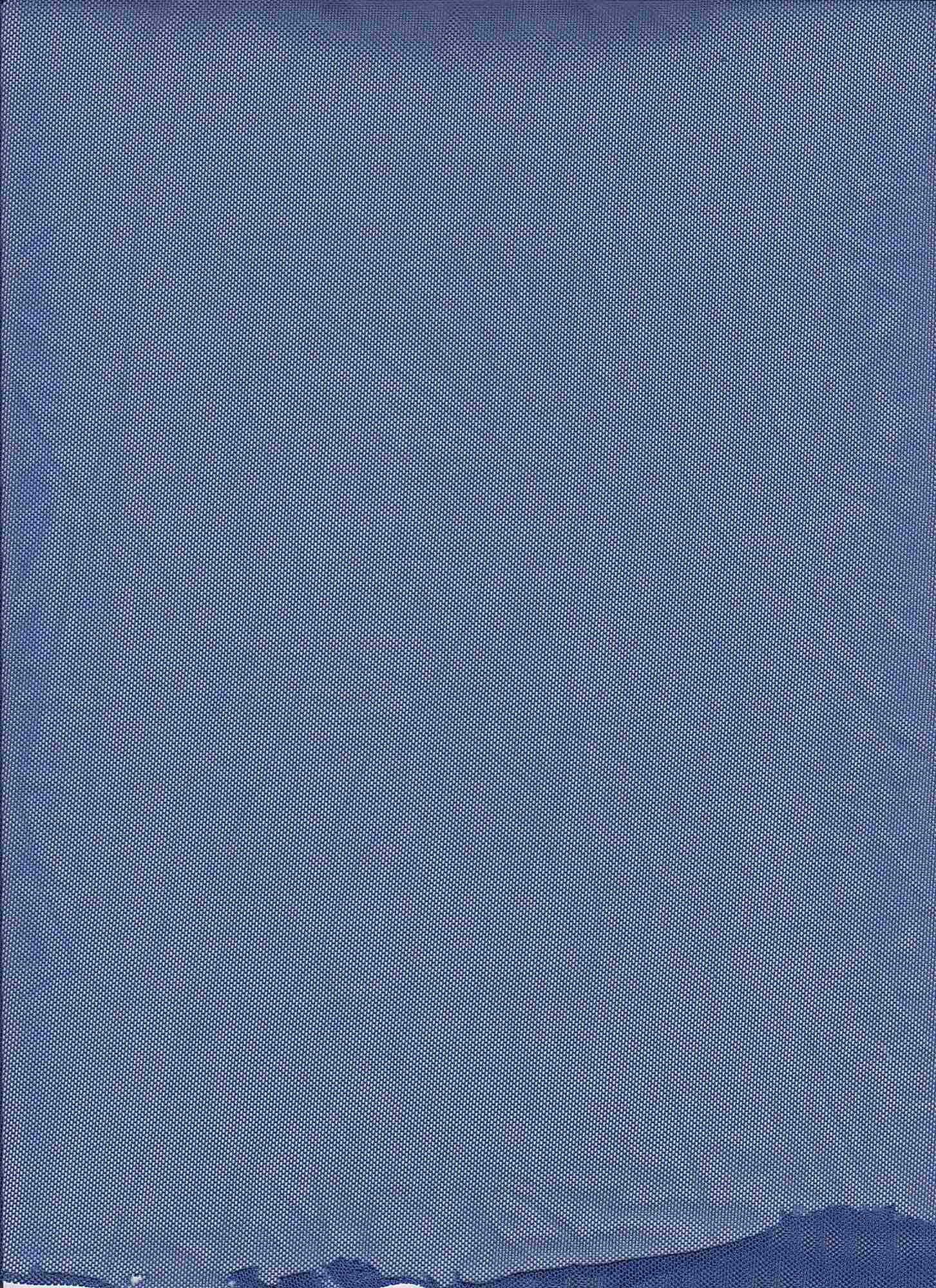 MESH-2000 INDIGO BLOUSE BLUE BODYSUIT CAMI FLOCKING LOUNGEWEAR MESH NO-PRINT POLYESTER SOLID SPANDEX STRETCH TOPS TUNICS