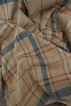 KNT4449 TAN BLUE BOTTOMS BROWN DRESS KNIT OUTERWEAR PANTS PLAID POLYESTER RED SKIRTS SOLID SPANDEX STRETCH TOPS YARN DYED