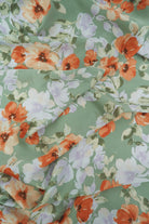 POP4427-MS10501 SAGE BLOUSE BODYSUIT BOTTOMS CAMI DRESS FLORAL FLOWER PANTS POLYESTER PRINT SATIN SKIRTS SPANDEX TOPS WOVEN