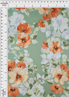 POP4427-MS10501 SAGE BLOUSE BODYSUIT BOTTOMS CAMI DRESS FLORAL FLOWER PANTS POLYESTER PRINT SATIN SKIRTS SPANDEX TOPS WOVEN