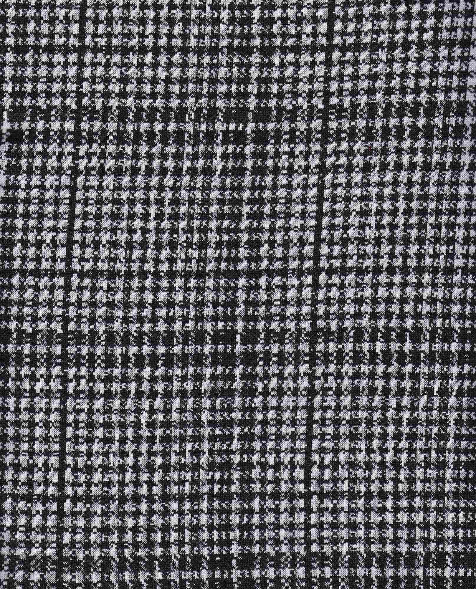 KNT3909 BLACK/WHITE BLACK BOTTOMS CAMI DRESS JACQUARD KNIT OUTERWEAR PANTS PLAID POLYESTER SKIRTS SOLID-B SPANDEX STRETCH TUNICS WHITE YARN DYED