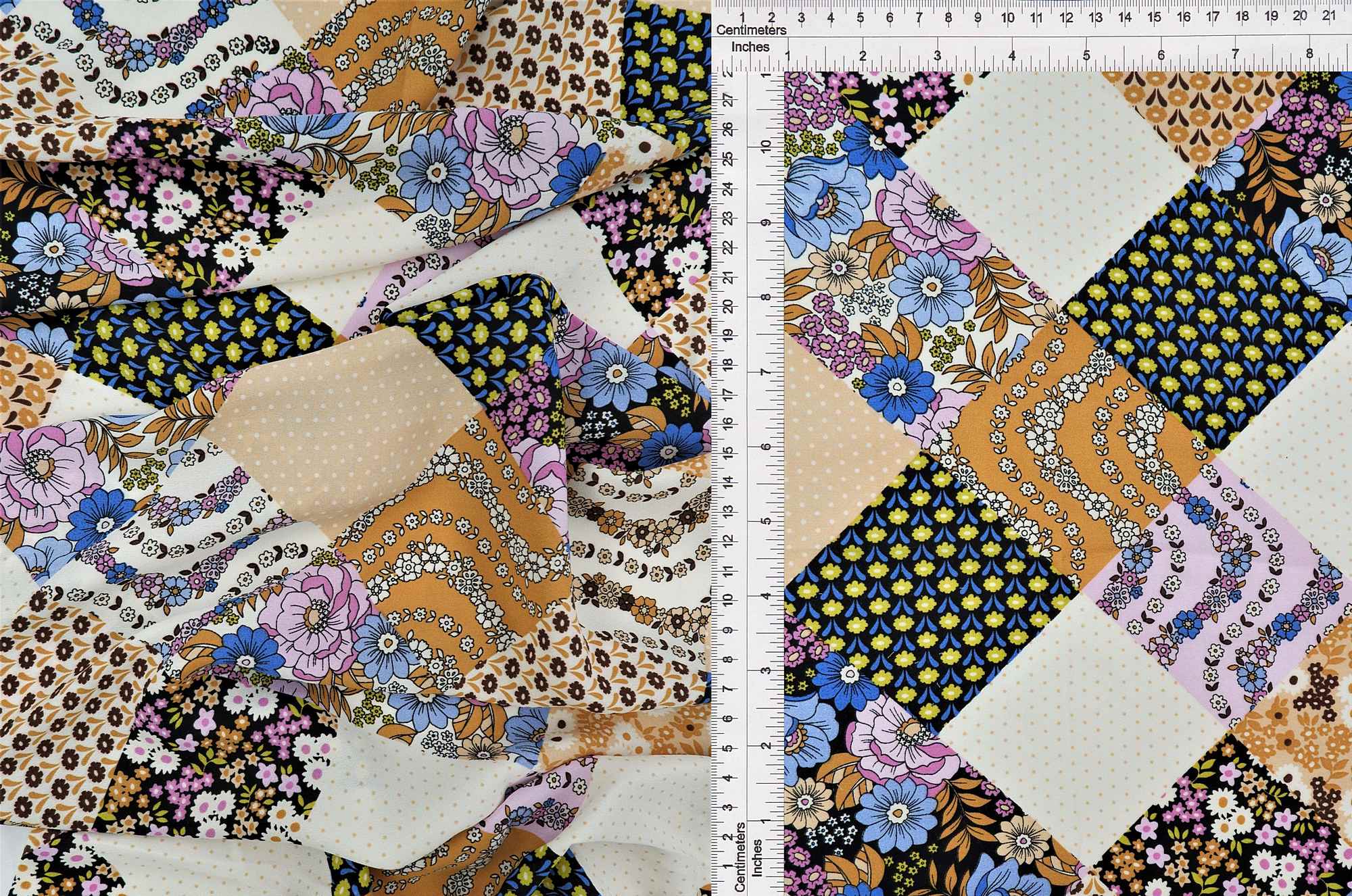 POP3104-MS10003 BLACK/TAN FLOWER ABSTRACT BLOUSE BOTTOMS CAMI CREAM DITSY DRESS FLORAL GOLD LAVANDER NAVY ORANGE PANTS POLYESTER PRINT SKIRTS TOPS WHITE WOOL DOBBY WOVEN