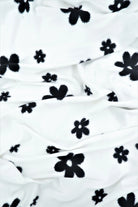 KNT2100-MS10050 IVORY FLOWER ACTIVEWEAR BIKER SHORTS BLACK BLOUSE BODYSUIT BOTTOMS CAMI DRESS DTY BRUSHED FLORAL IVORY KNIT LOUNGEWEAR PANTS POLYESTER PRINT SKIRTS SPANDEX STRETCH T-SHIRT TOPS TUNICS