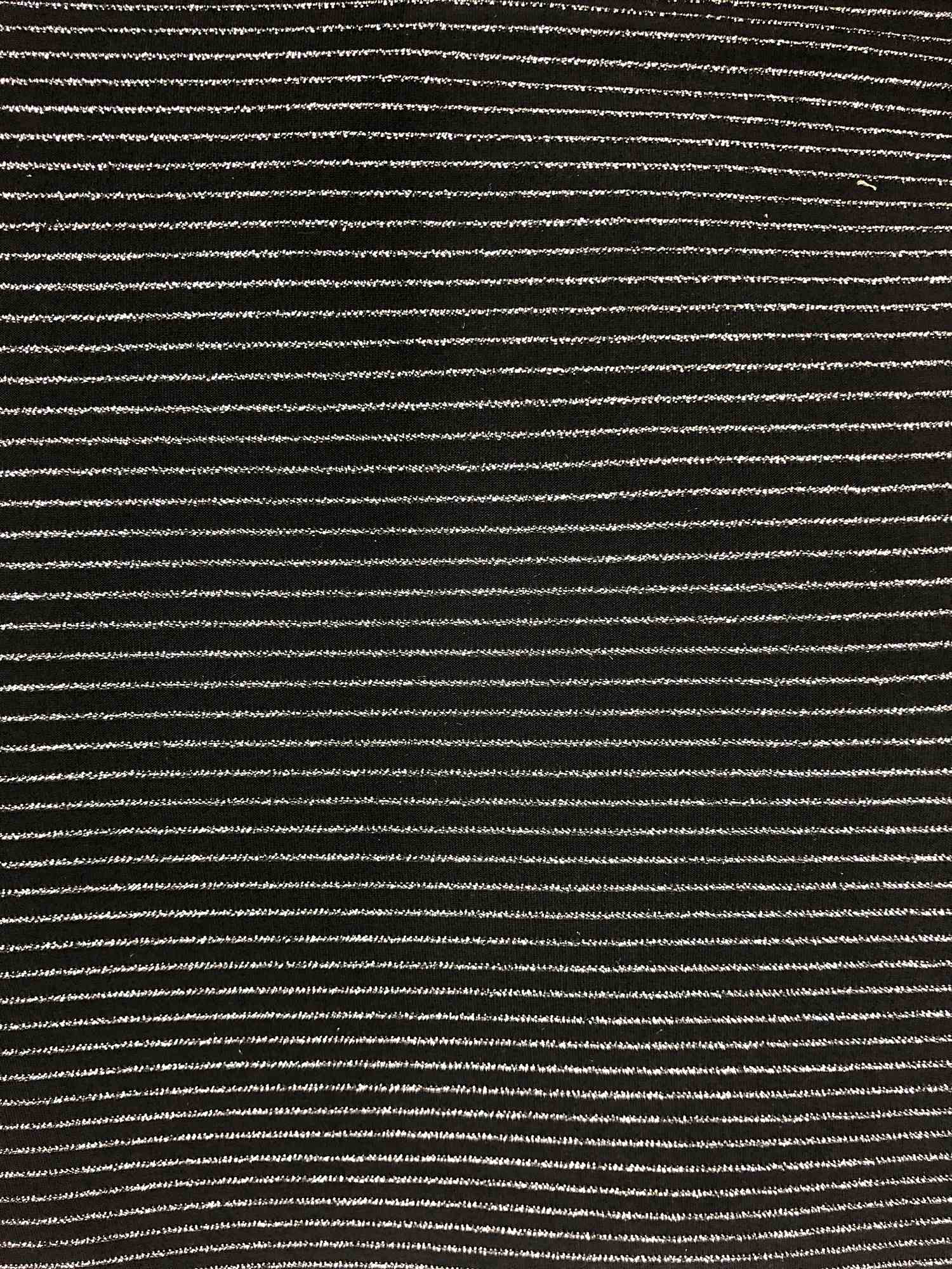 KNT4054 BLACK/SILVER BLOUSE BODYSUIT BOTTOMS CAMI DRESS HORIZONTAL STRIPE KNIT LUREX PANTS POLYESTER SKIRTS SOLID SPANDEX STRETCH TOPS TUNICS