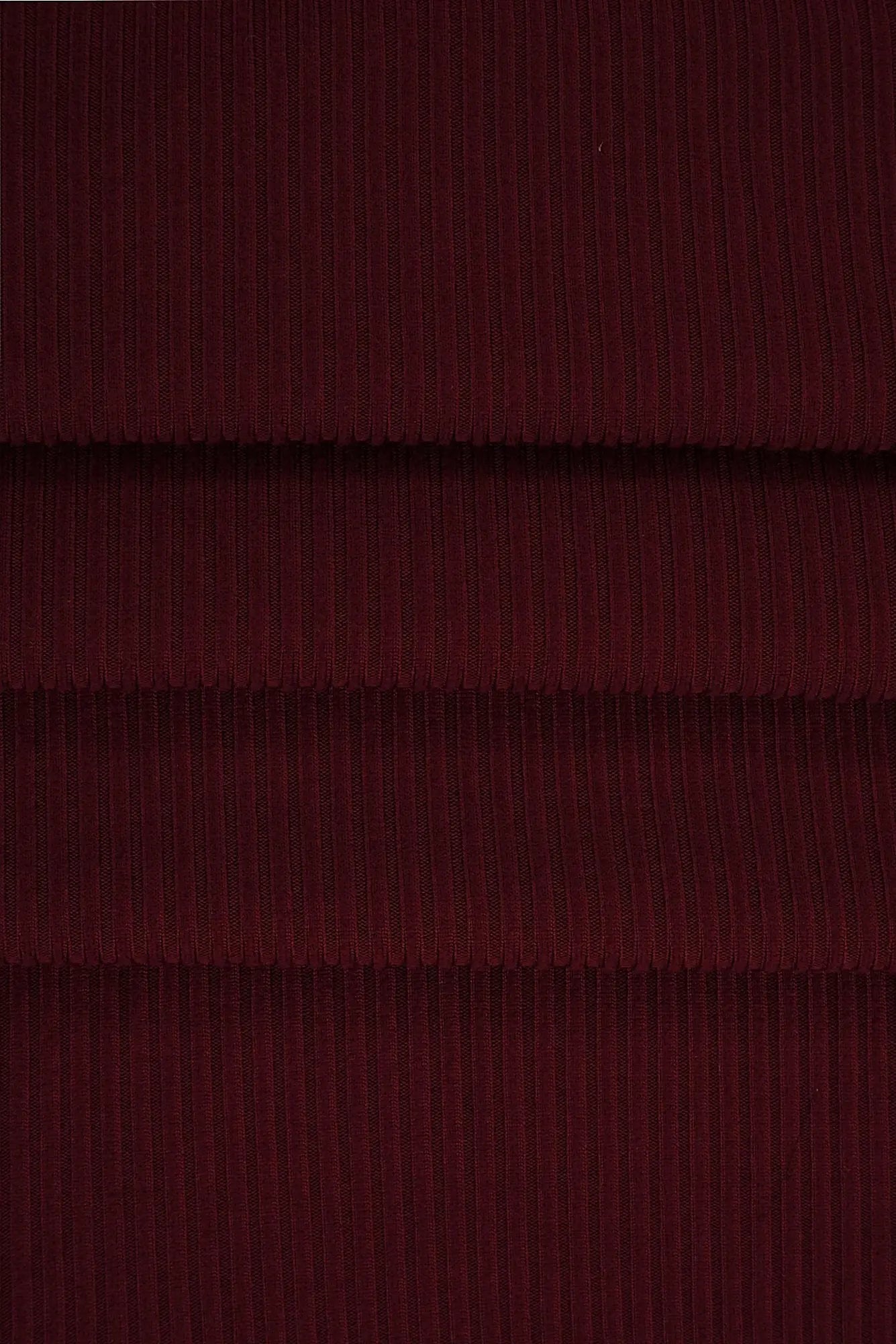 KNT4151 BURGUNDY KNIT POLYESTER RED RIB 4X2 SOLID-B SPANDEX STRETCH YUMMY