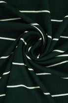 KNT4044 HUNTER GREEN/IVORY BLOUSE BOTTOMS CAMI DRESS GREEN HORIZONTAL STRIPE KNIT PANTS RAYON SKIRTS SOLID SPANDEX STRETCH TOPS TUNICS WHITE YARN DYED